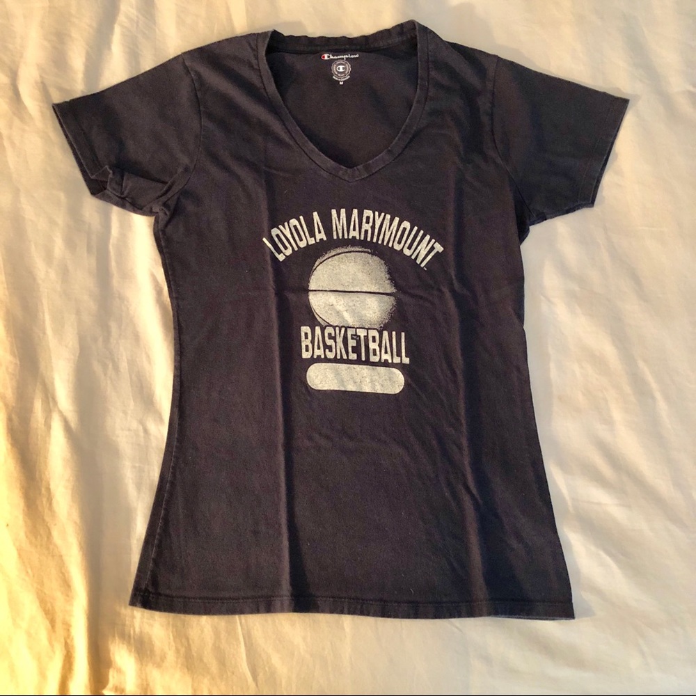 LMU navy blue tee shirt, size M